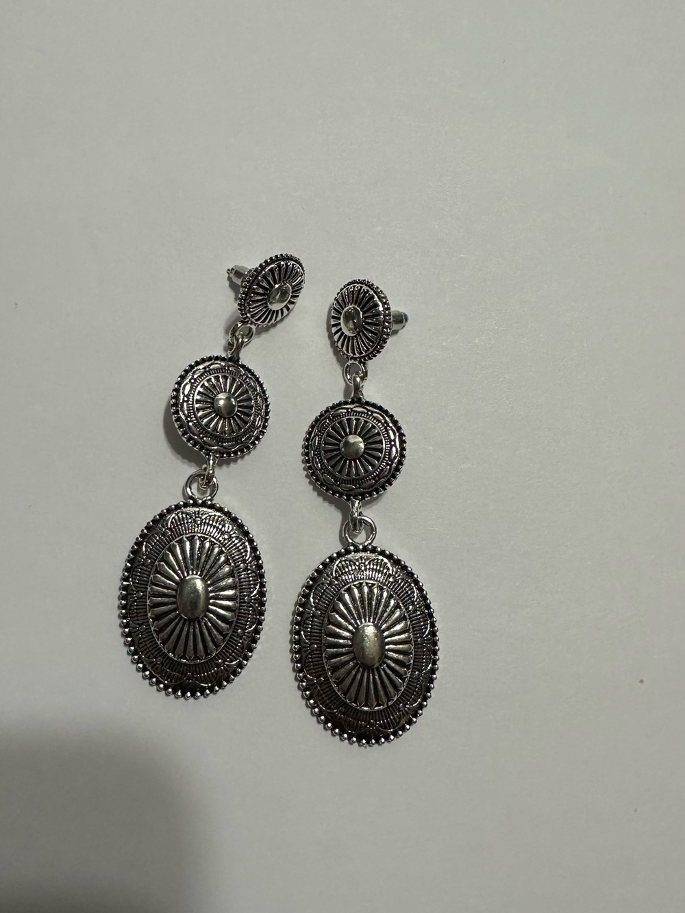 Silver-Tone Oval Drop Earrings - Women Jewelry